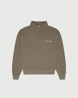 SIGNATURE QUARTER ZIP - SEPIA