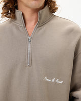 SIGNATURE QUARTER ZIP - SEPIA