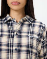 WORDMARK BUTTON UP - NAVY PLAID