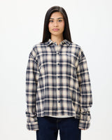 WORDMARK BUTTON UP - NAVY PLAID
