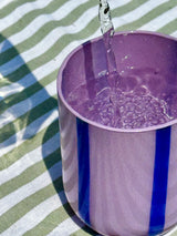  Maegen Atina Stripe Drinking Glass - Navy/Lilac  