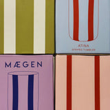  Maegen Atina Stripe Drinking Glass - Navy/Lilac  