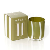  Maegen Atina Stripe Drinking Glass - Olive/White  