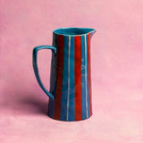  Maegen Stripe Jug - Light Blue & Red  