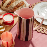  Maegen Stripe Jug - Pink & Burgandy  