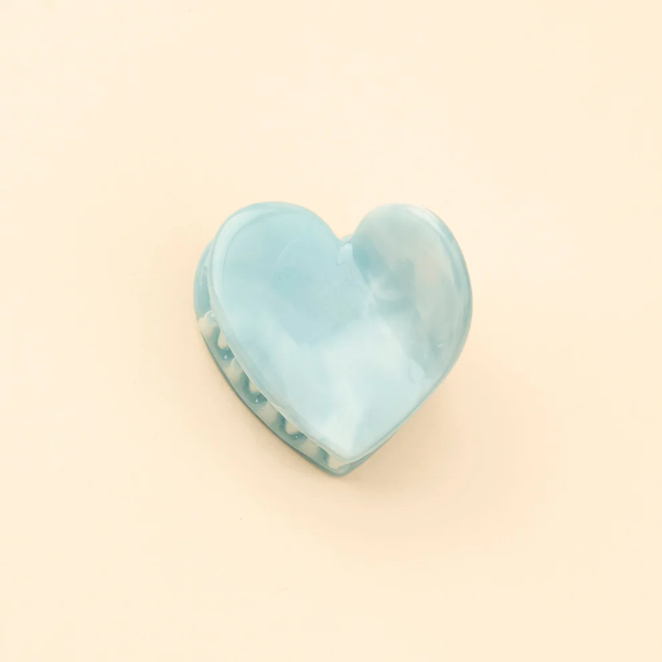 Mini Blue Heart Hair Clip