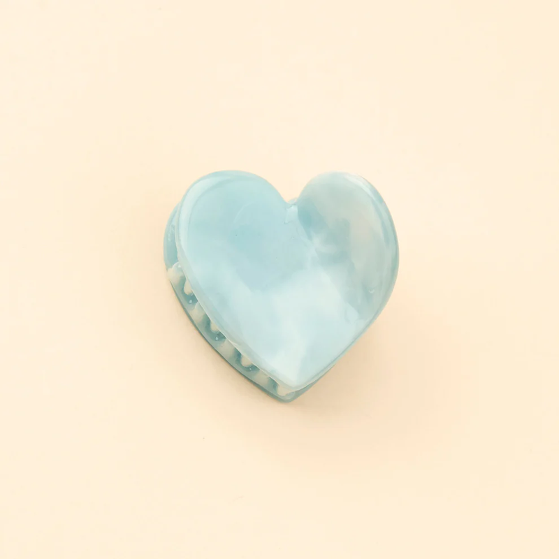 Mini Blue Heart Hair Clip