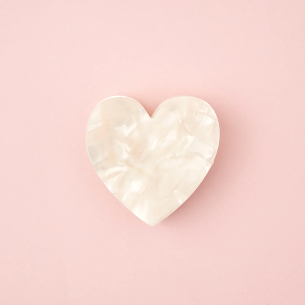 Mini White Heart Hair Clip