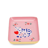 Mini rectangular enamel trinket tray - Spotty cat 