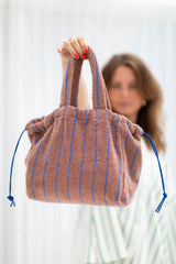 NARAM HANDBAG SMALL - camel & ultramarine