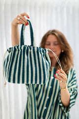 NARAM HANDBAG SMALL - sea foam & deep teal