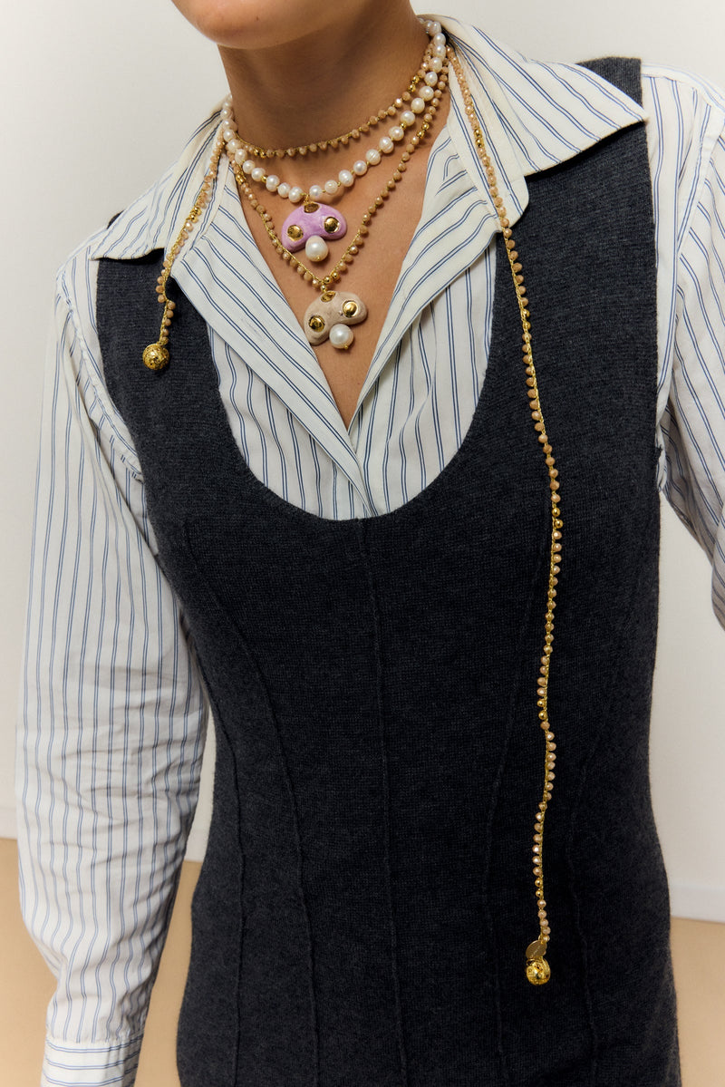 NECKLACE CHAMPI MARRON CROCHET