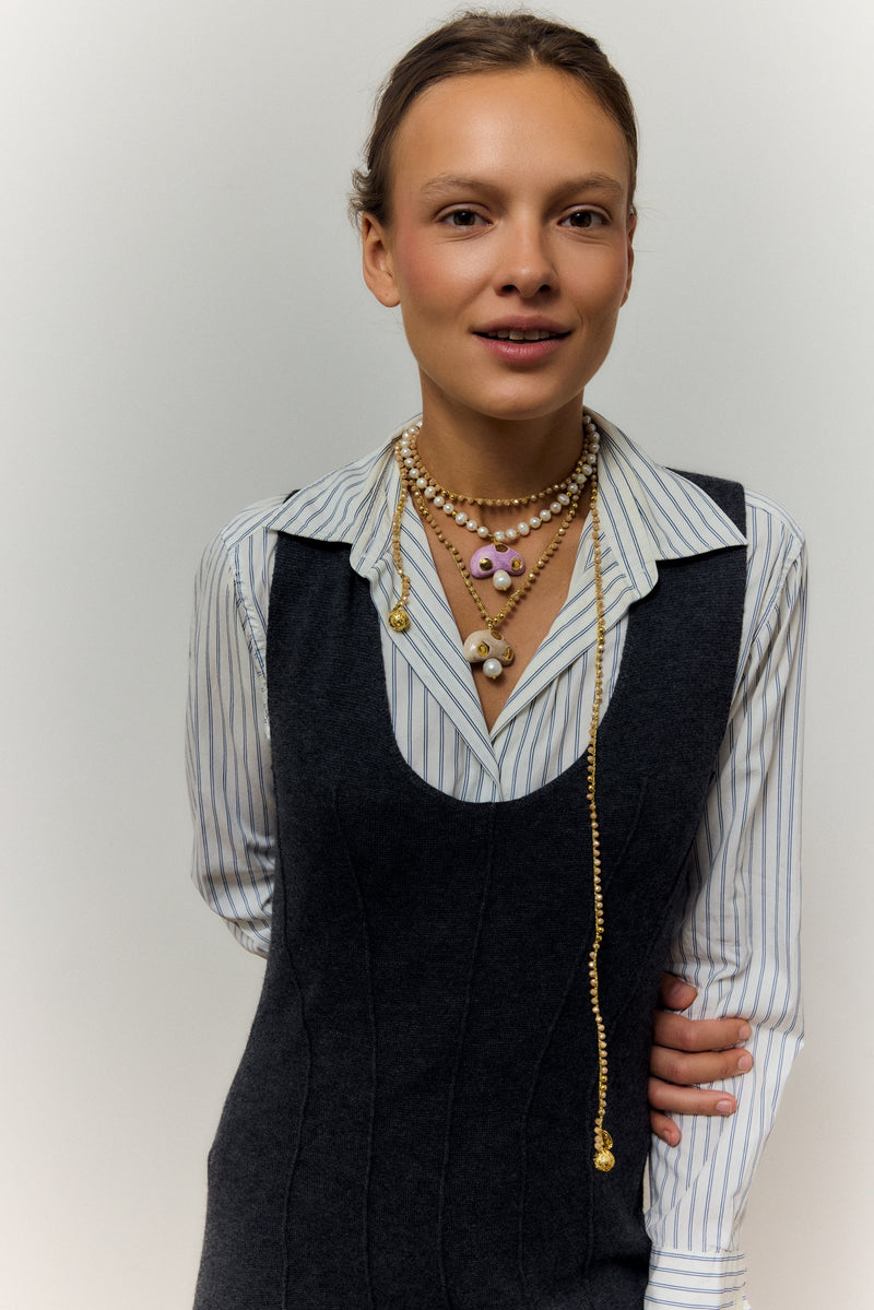 NECKLACE CHAMPI MARRON CROCHET