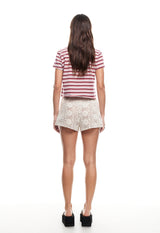 NORTH LIGHT TEE - CRIMSON STRIPE