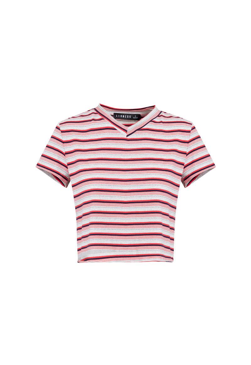 NORTH LIGHT TEE - CRIMSON STRIPE
