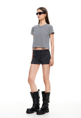 NORTH LIGHT TEE - NAVY WHITE STRIPE