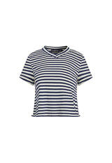 NORTH LIGHT TEE - NAVY WHITE STRIPE