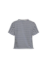NORTH LIGHT TEE - NAVY WHITE STRIPE