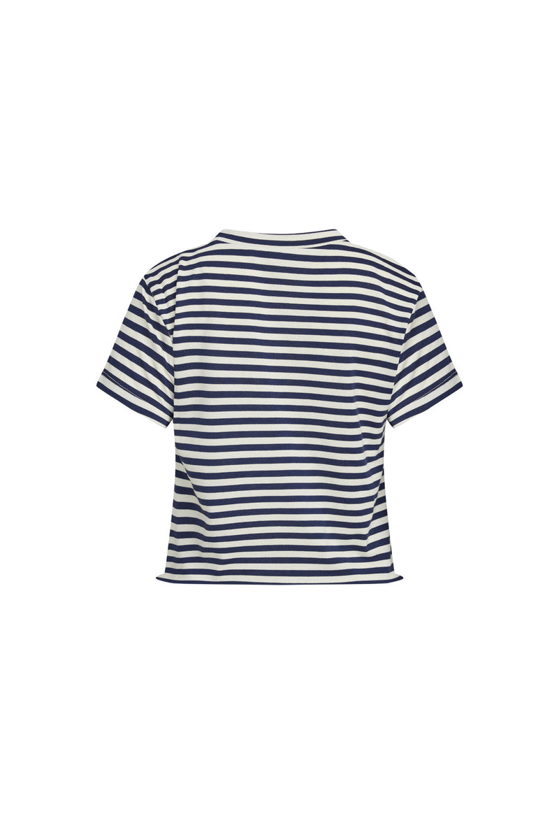 NORTH LIGHT TEE - NAVY WHITE STRIPE