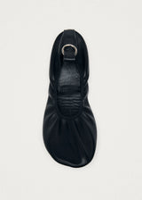 Naira Black Leather Ballet Flats