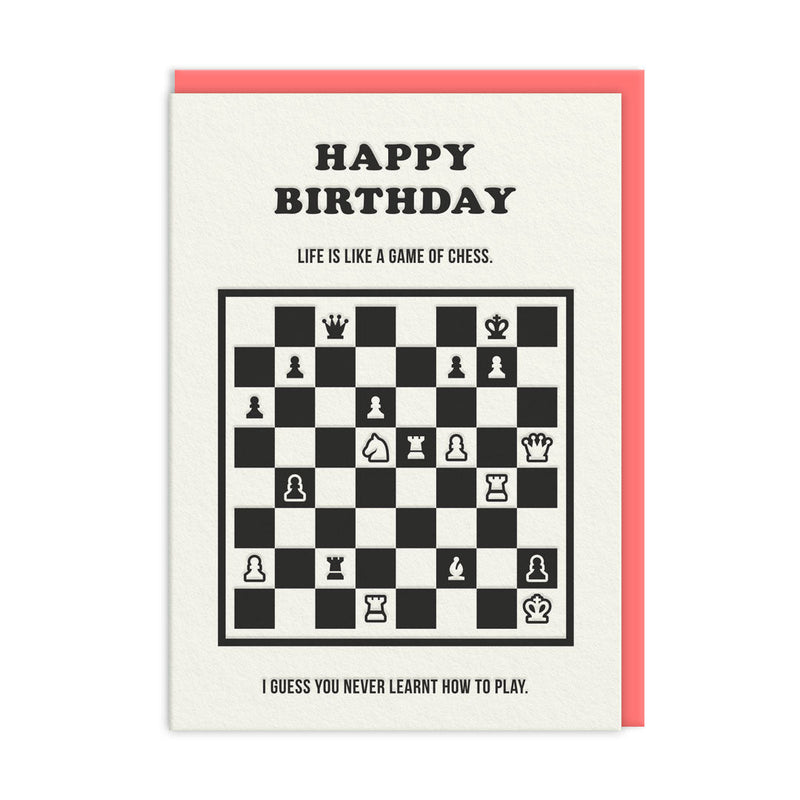OOH DEER Life Is Like Chess Birthday Card