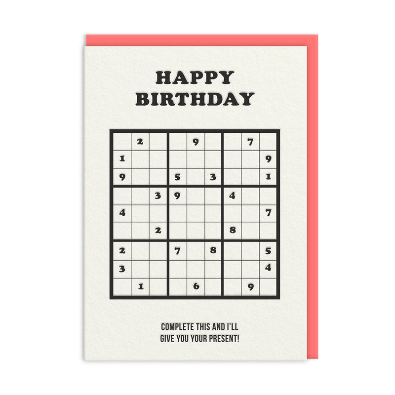 OOH DEER Complete This Sudoku Birthday Card