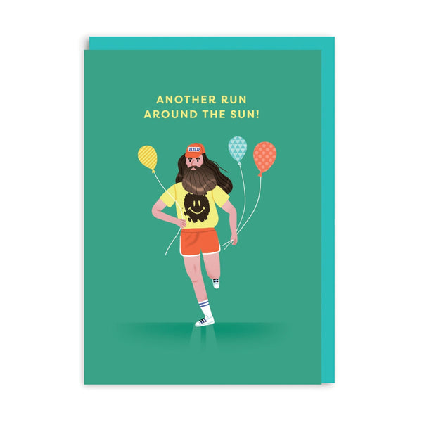 OOH DEER Forrest Gump Run Around The Sun Birthday Card