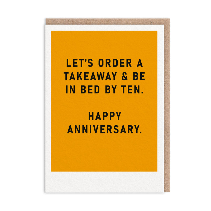 OOH DEER In Bed By Ten Anniversary Card