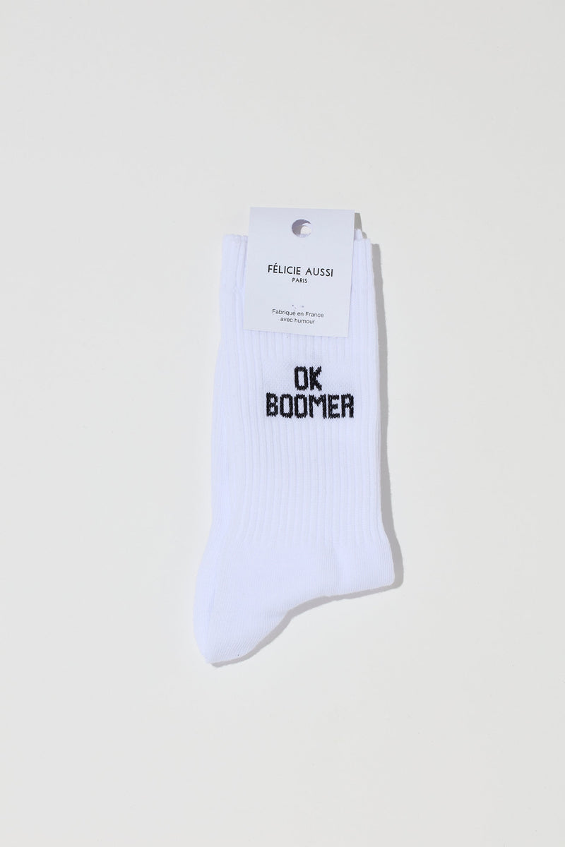 OK BOOMER SOCKS - WHITE