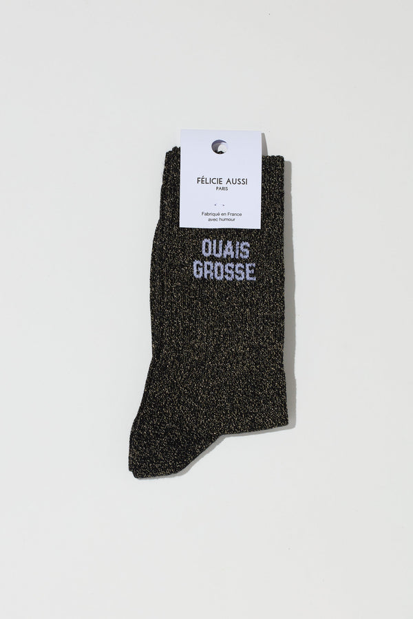 OUAIS GROSSE SOCKS - BLACK GLITTER