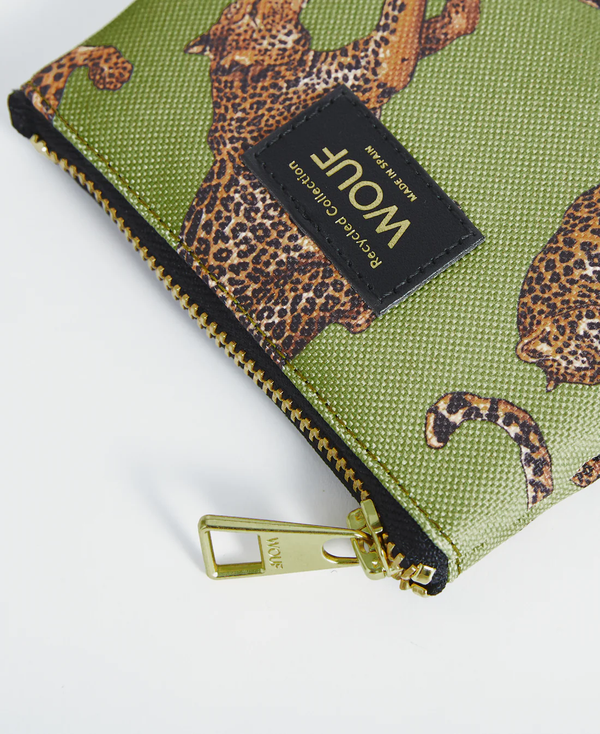 Olive Leopard Small Pouch