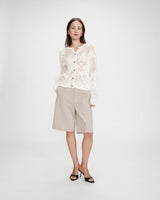 Openwork knit long-sleeve cardigan ecru Velasquez