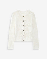 Openwork knit long-sleeve cardigan ecru Velasquez