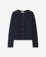 Openwork knit long-sleeve cardigan marine Velasquez