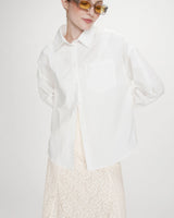 Oversized cotton shirt with tie-back ivoire Valerie
