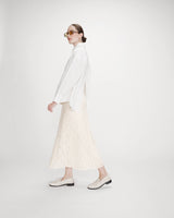 Oversized cotton shirt with tie-back ivoire Valerie