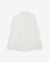 Oversized cotton shirt with tie-back ivoire Valerie