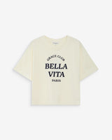 Oversized cotton slogan top ecru Voss