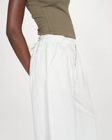 Oversized jeans with mid-rise waist white Pompon