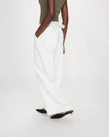 Oversized jeans with mid-rise waist white Pompon