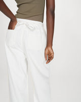 Oversized jeans with mid-rise waist white Pompon