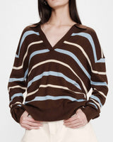 Oversized polo-collar sweater chocolat Vaporetto