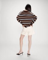 Oversized polo-collar sweater chocolat Vaporetto
