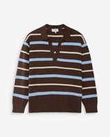 Oversized polo-collar sweater chocolat Vaporetto