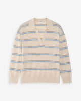 Oversized polo-collar sweater vanille Vaporetto