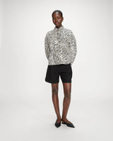 Oversized printed cotton shirt jacket zebre Vana