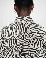 Oversized printed cotton shirt jacket zebre Vana