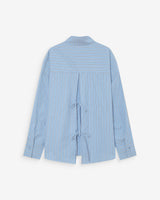 Oversized striped shirt with tie-back bleuet Valerie