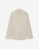 Oversized striped shirt with tie-back vanille Valerie