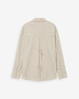 Oversized striped shirt with tie-back vanille Valerie